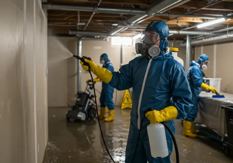 Basement Sanitization and Antimicrobial Treatment process in Wrightsville Beach, NC