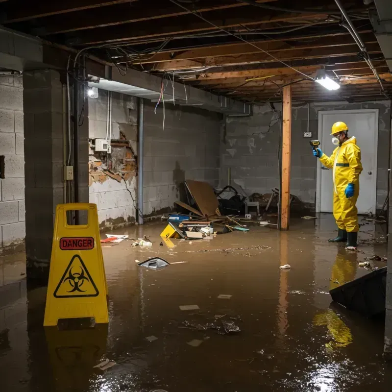 Flooded Basement Electrical Hazard in Wrightsville Beach, NC Property